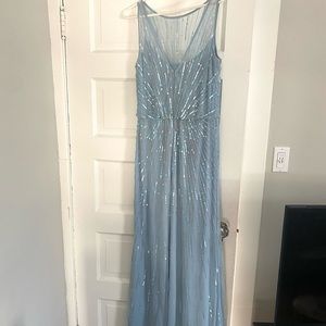AIDAN MATTOX SEQUIN DRESS  Size 12 Light Blue